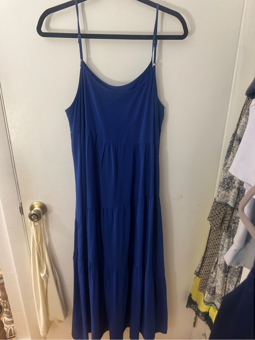 Sleeveless Tiered Maxi Dress in Royal Blue